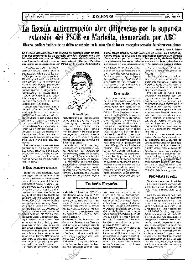 ABC MADRID 23-02-1996 página 67