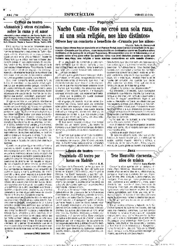 ABC MADRID 23-02-1996 página 84