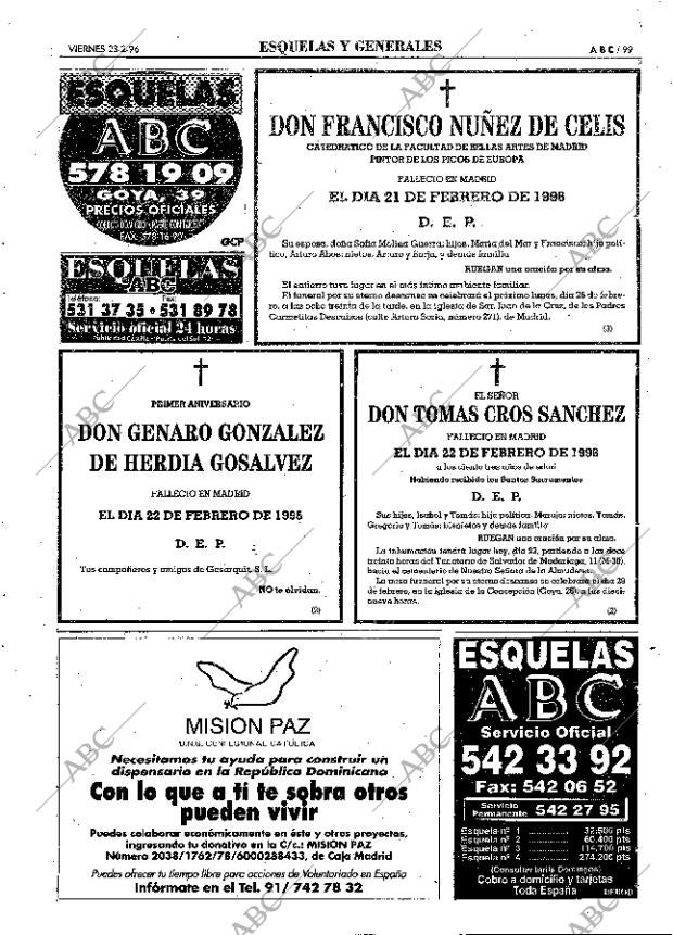 ABC MADRID 23-02-1996 página 99