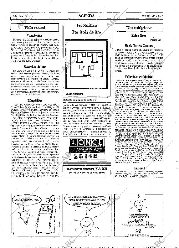 ABC MADRID 27-02-1996 página 58