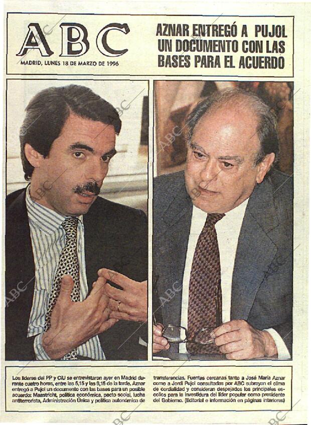 ABC MADRID 18-03-1996 página 1