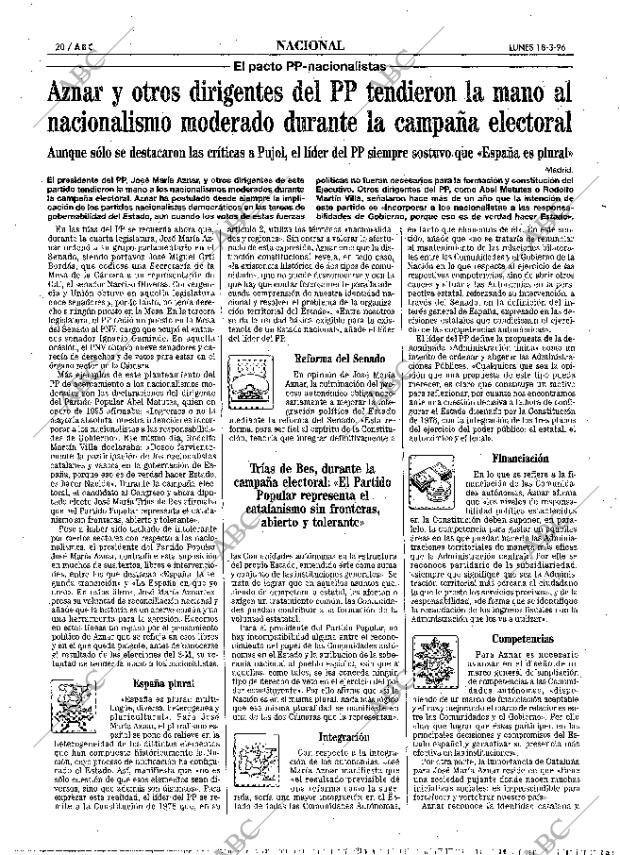ABC MADRID 18-03-1996 página 20