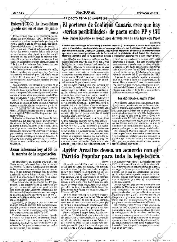 ABC MADRID 20-03-1996 página 20
