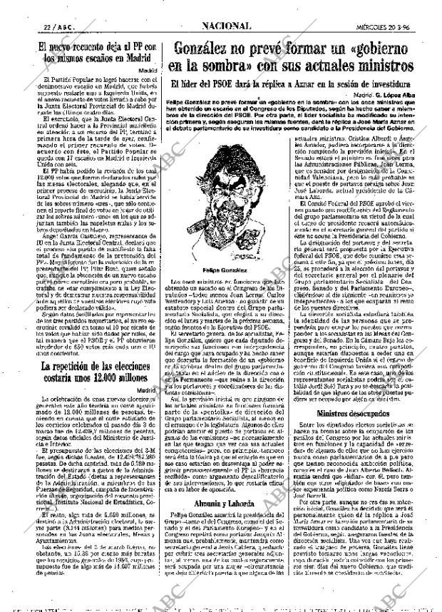 ABC MADRID 20-03-1996 página 22