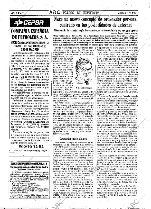 ABC MADRID 20-03-1996 página 40
