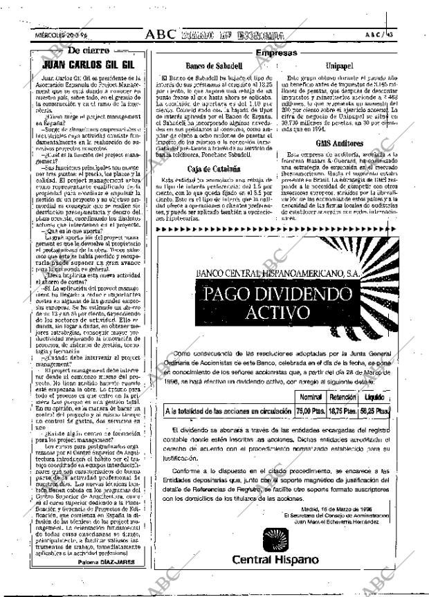 ABC MADRID 20-03-1996 página 43