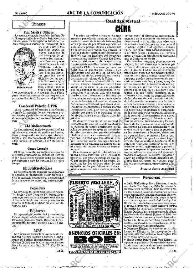 ABC MADRID 20-03-1996 página 56