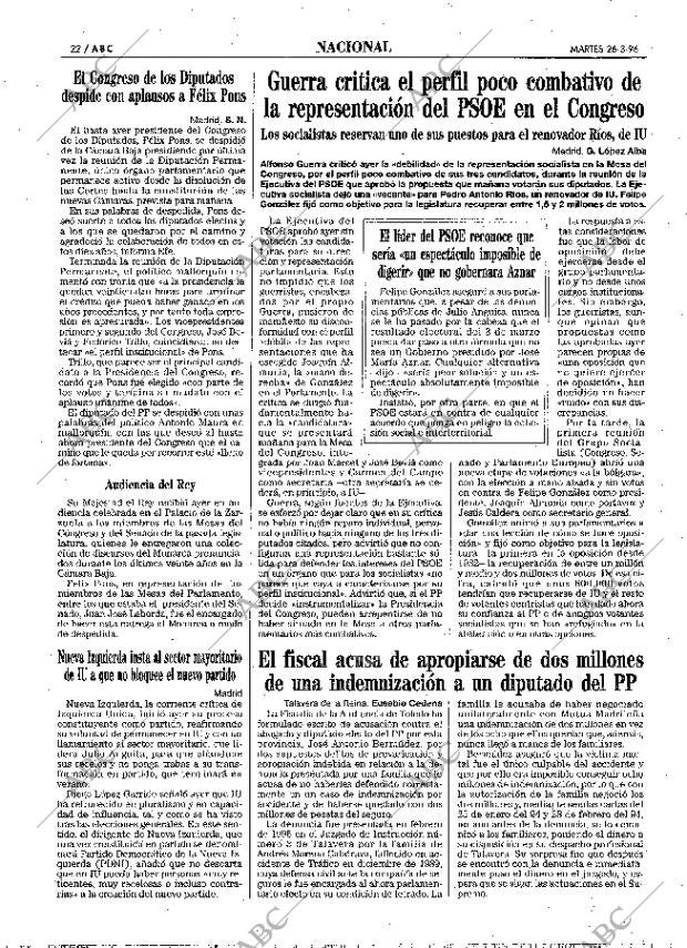 ABC MADRID 26-03-1996 página 22