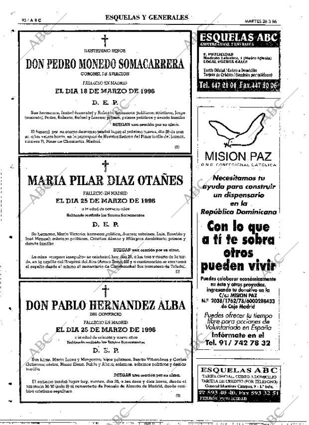 ABC MADRID 26-03-1996 página 92