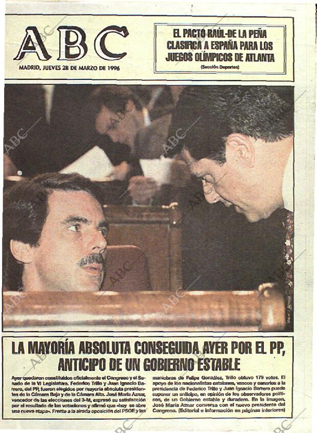 ABC MADRID 28-03-1996 página 1