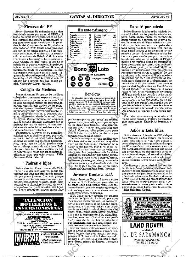 ABC MADRID 28-03-1996 página 16