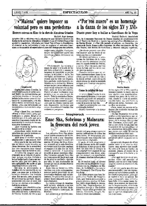 ABC MADRID 11-04-1996 página 85