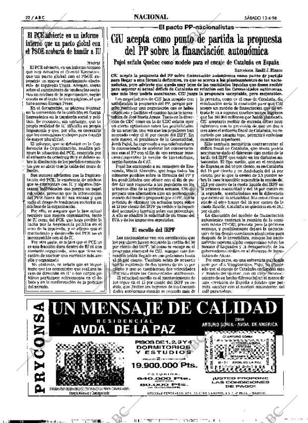 ABC MADRID 13-04-1996 página 22