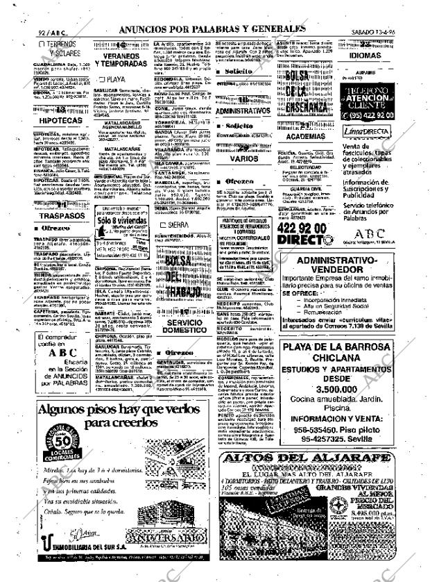 ABC SEVILLA 13-04-1996 página 92