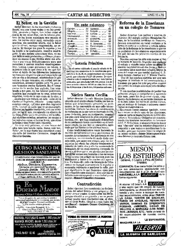 ABC SEVILLA 15-04-1996 página 18