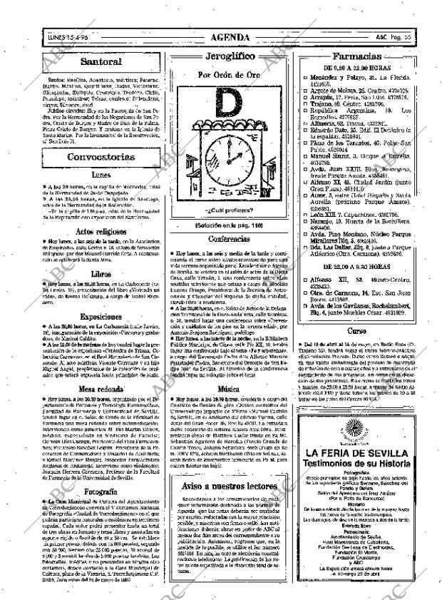 ABC SEVILLA 15-04-1996 página 55