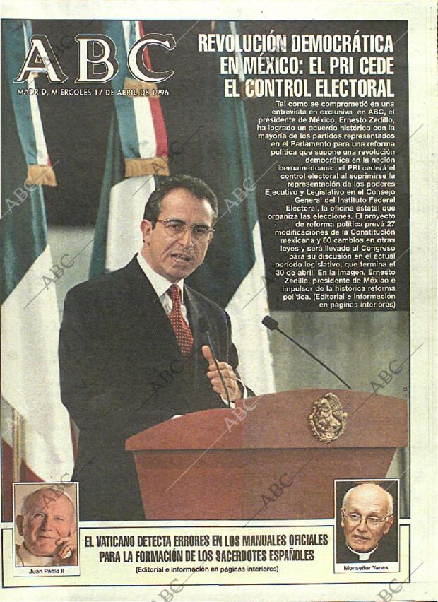 ABC MADRID 17-04-1996 página 1