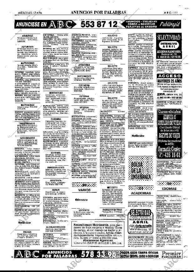 ABC MADRID 17-04-1996 página 111