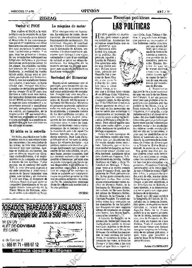 ABC MADRID 17-04-1996 página 19