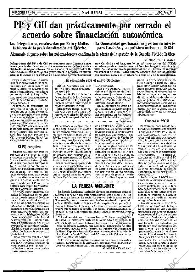 ABC MADRID 17-04-1996 página 21