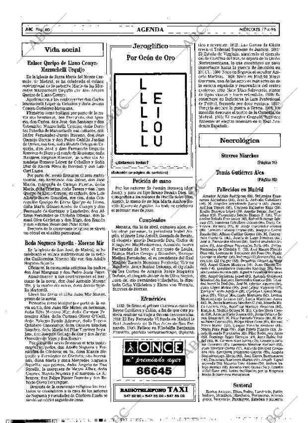 ABC MADRID 17-04-1996 página 60