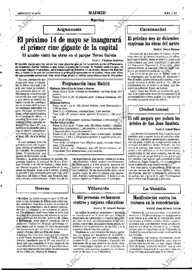 ABC MADRID 17-04-1996 página 65