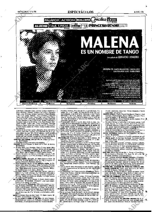 ABC MADRID 17-04-1996 página 85