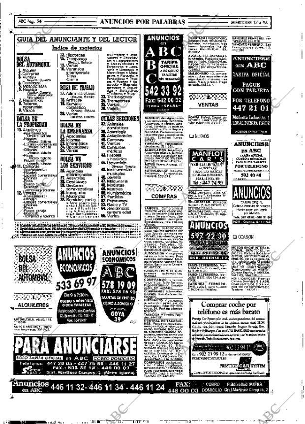 ABC MADRID 17-04-1996 página 94