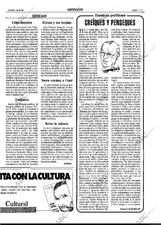 ABC MADRID 18-04-1996 página 17