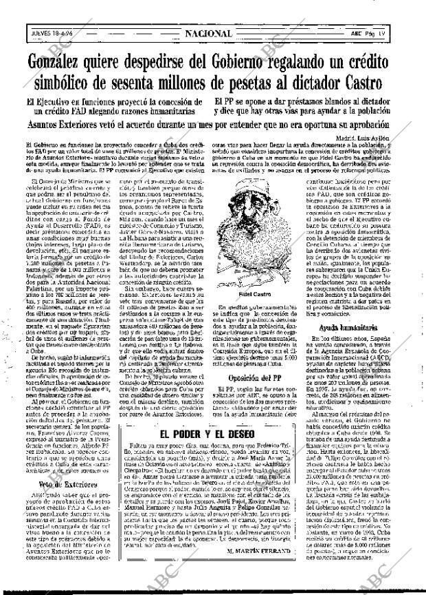 ABC MADRID 18-04-1996 página 19