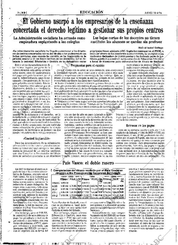 ABC MADRID 18-04-1996 página 74