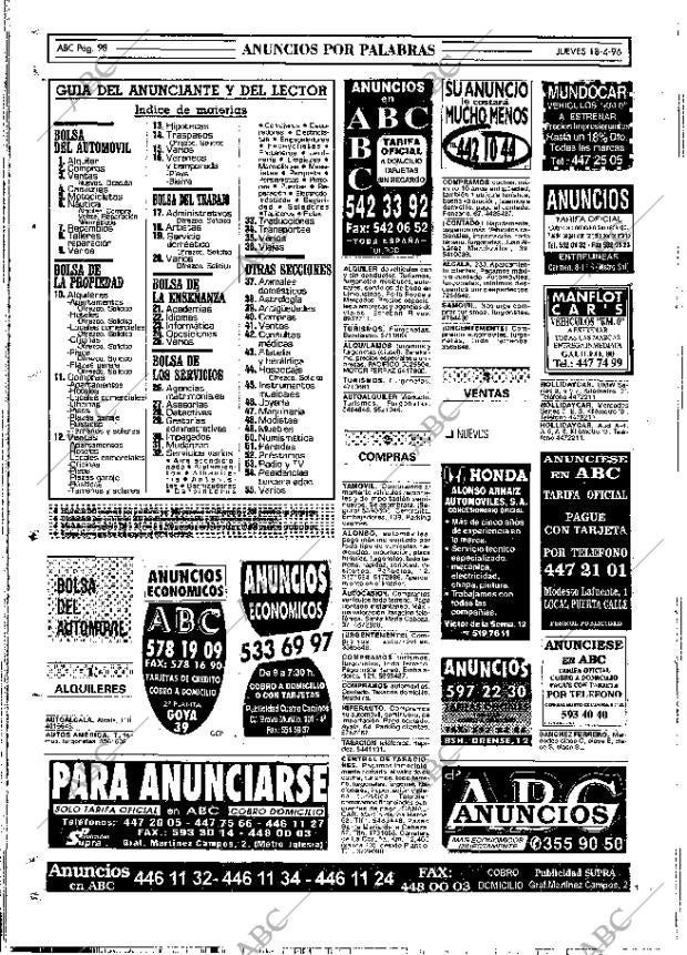 ABC MADRID 18-04-1996 página 98