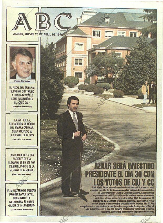 ABC MADRID 25-04-1996 página 1