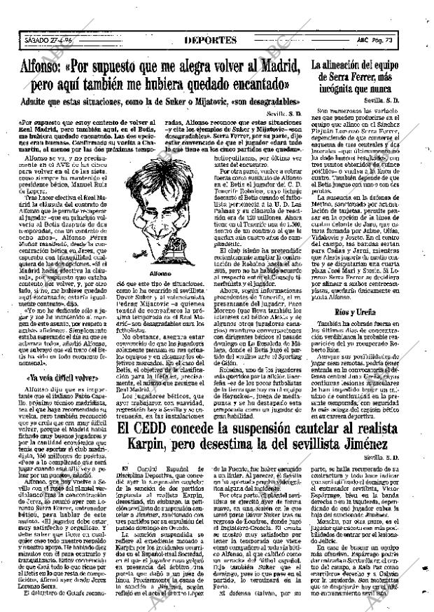 ABC SEVILLA 27-04-1996 página 73