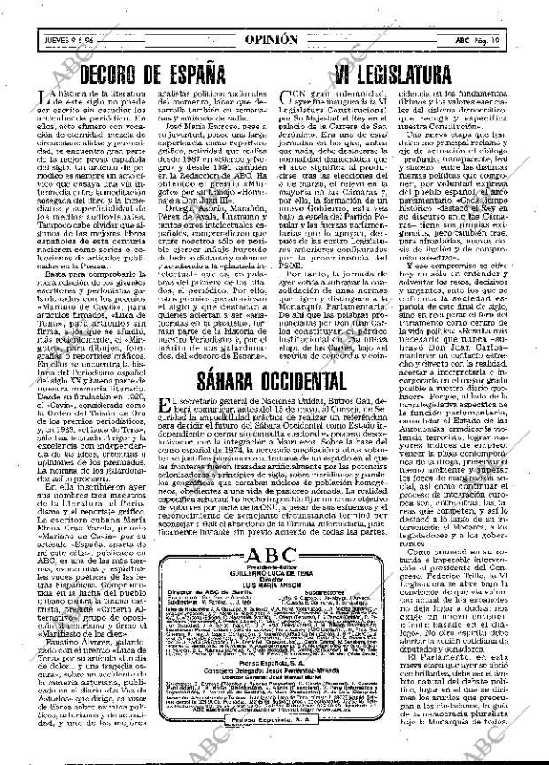 ABC MADRID 09-05-1996 página 19