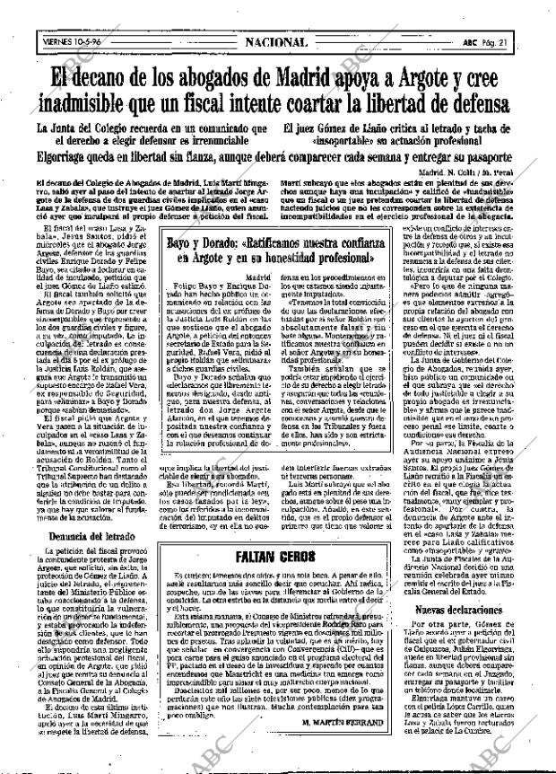 ABC MADRID 10-05-1996 página 21