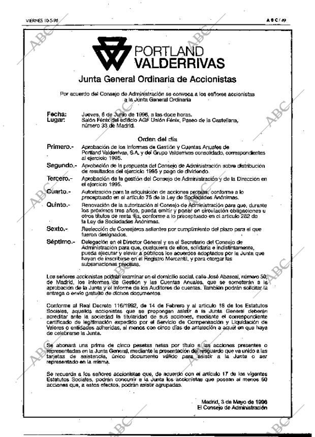 ABC MADRID 10-05-1996 página 49