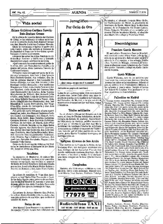 ABC MADRID 11-05-1996 página 62