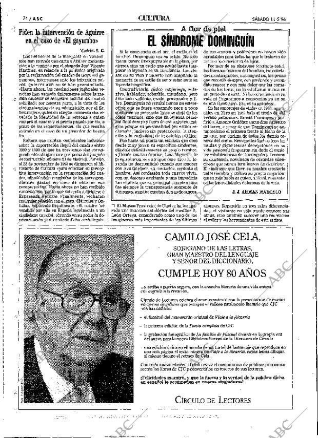 ABC MADRID 11-05-1996 página 74