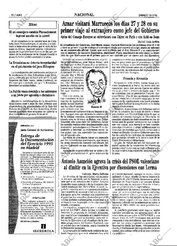 ABC MADRID 18-05-1996 página 32