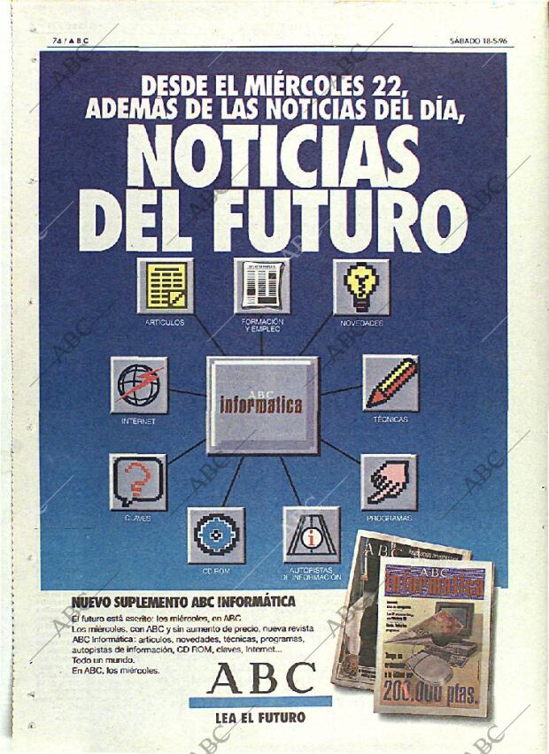 ABC MADRID 18-05-1996 página 74