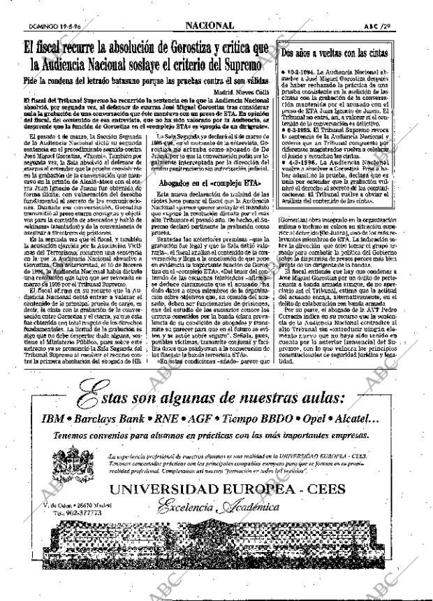 ABC MADRID 19-05-1996 página 29