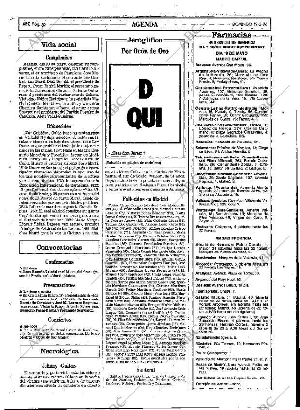 ABC MADRID 19-05-1996 página 82