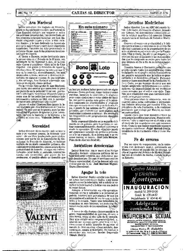 ABC MADRID 21-05-1996 página 18