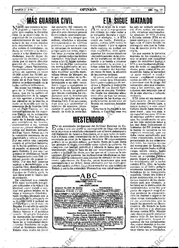 ABC MADRID 21-05-1996 página 19