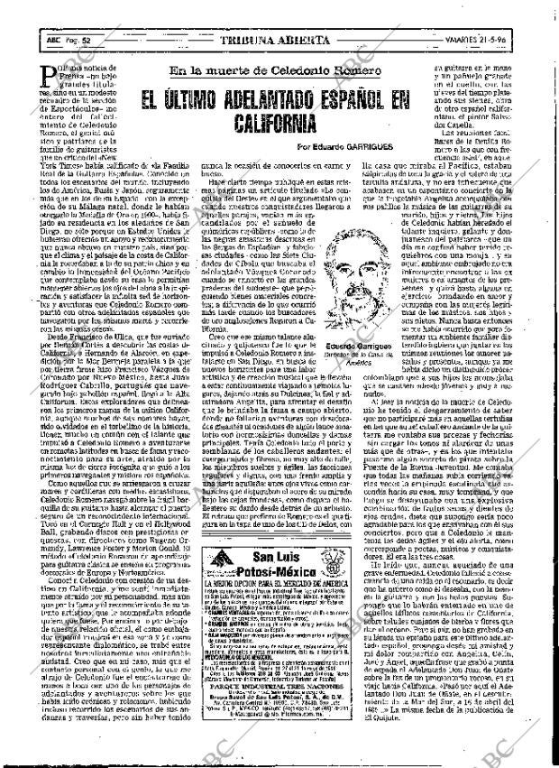ABC MADRID 21-05-1996 página 52