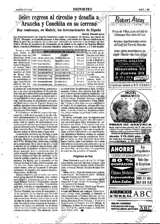 ABC MADRID 21-05-1996 página 85