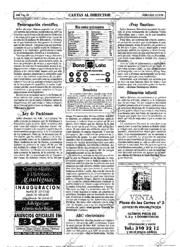 ABC MADRID 22-05-1996 página 20