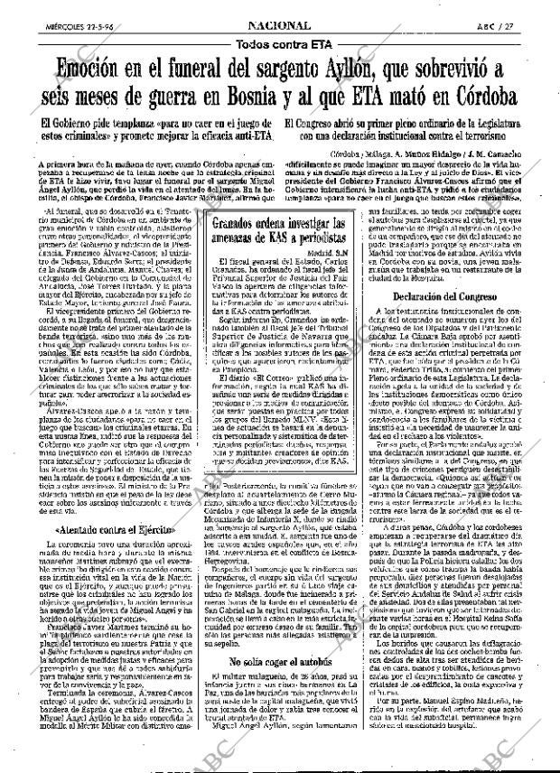 ABC MADRID 22-05-1996 página 27