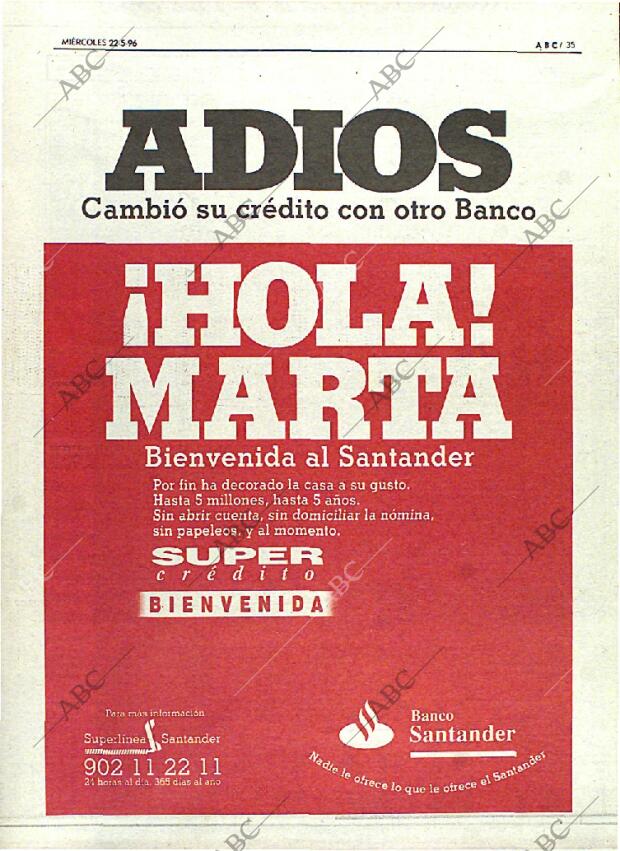 ABC MADRID 22-05-1996 página 35